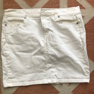 Loft White Denim Mini Skirt